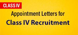 Appointment Letter for Class-IV (MTS)