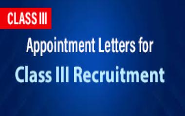 Appointment Letter for Class-III (Jr. Asst. & Driver)